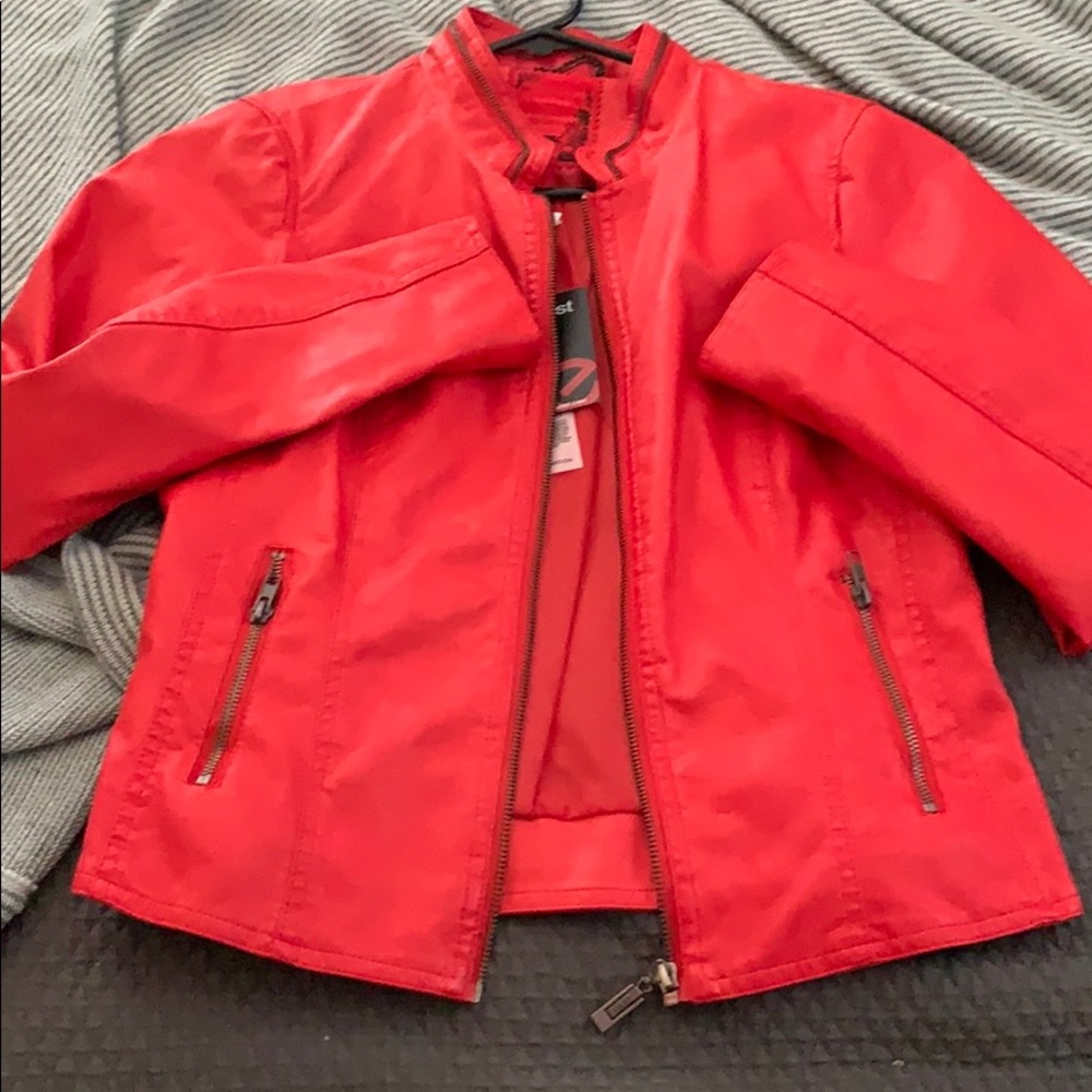 Bright red Moto Jacket!! - Picture 5 of 10